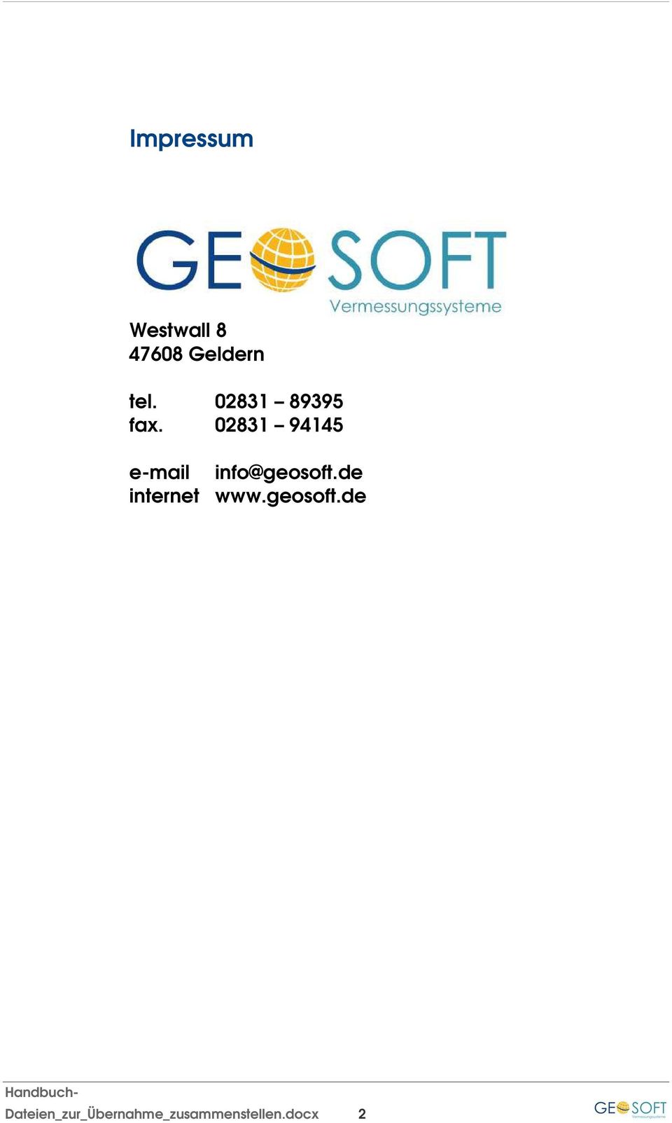 02831 94145 e-mail info@geosoft.