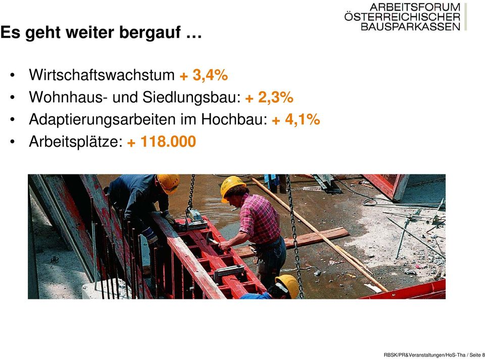 Adaptierungsarbeiten im Hochbau: + 4,1%