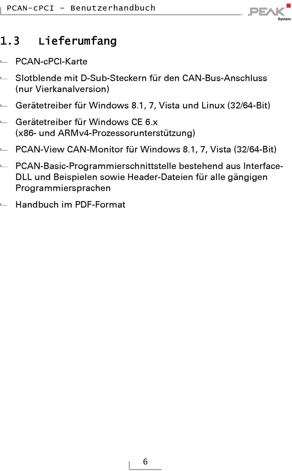 x (x86- und ARMv4-Prozessorunterstützung) PCAN-View CAN-Monitor für Windows 8.