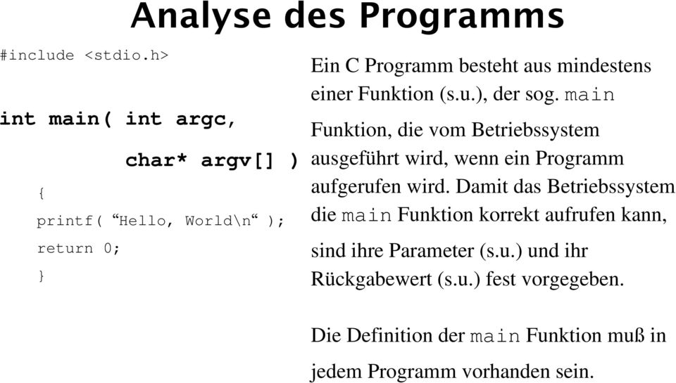 aus mindestens einer Funktion (s.u.), der sog.