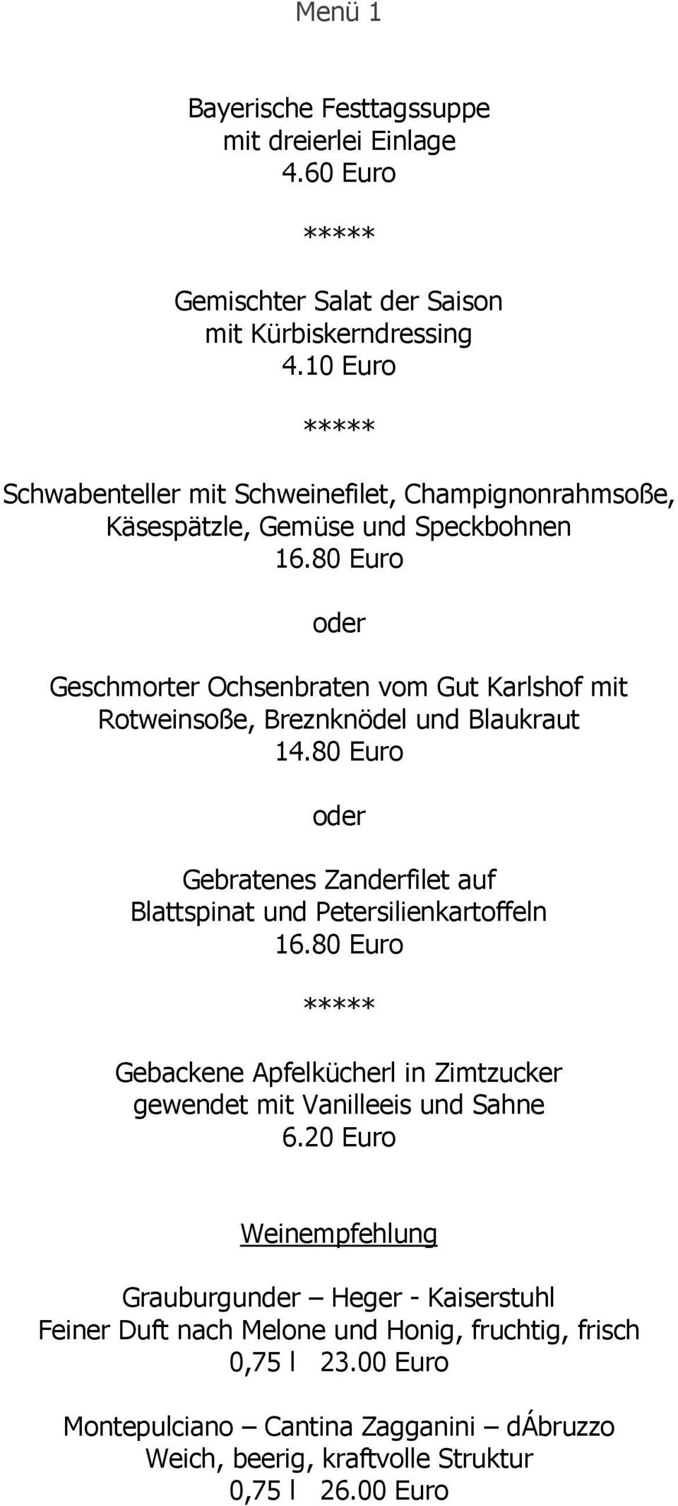80 Euro Geschmorter Ochsenbraten vom Gut Karlshof mit Rotweinsoße, Breznknödel und Blaukraut 14.