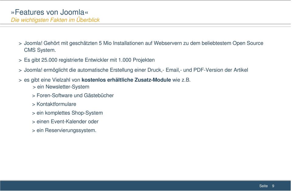 000 registrierte Entwickler mit 1.000 Projekten > Joomla!