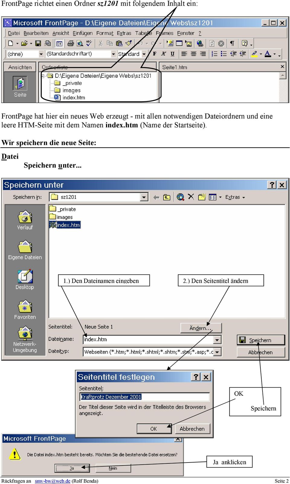 htm (Name der Startseite). Wir speichern die neue Seite: Speichern unter... 1.