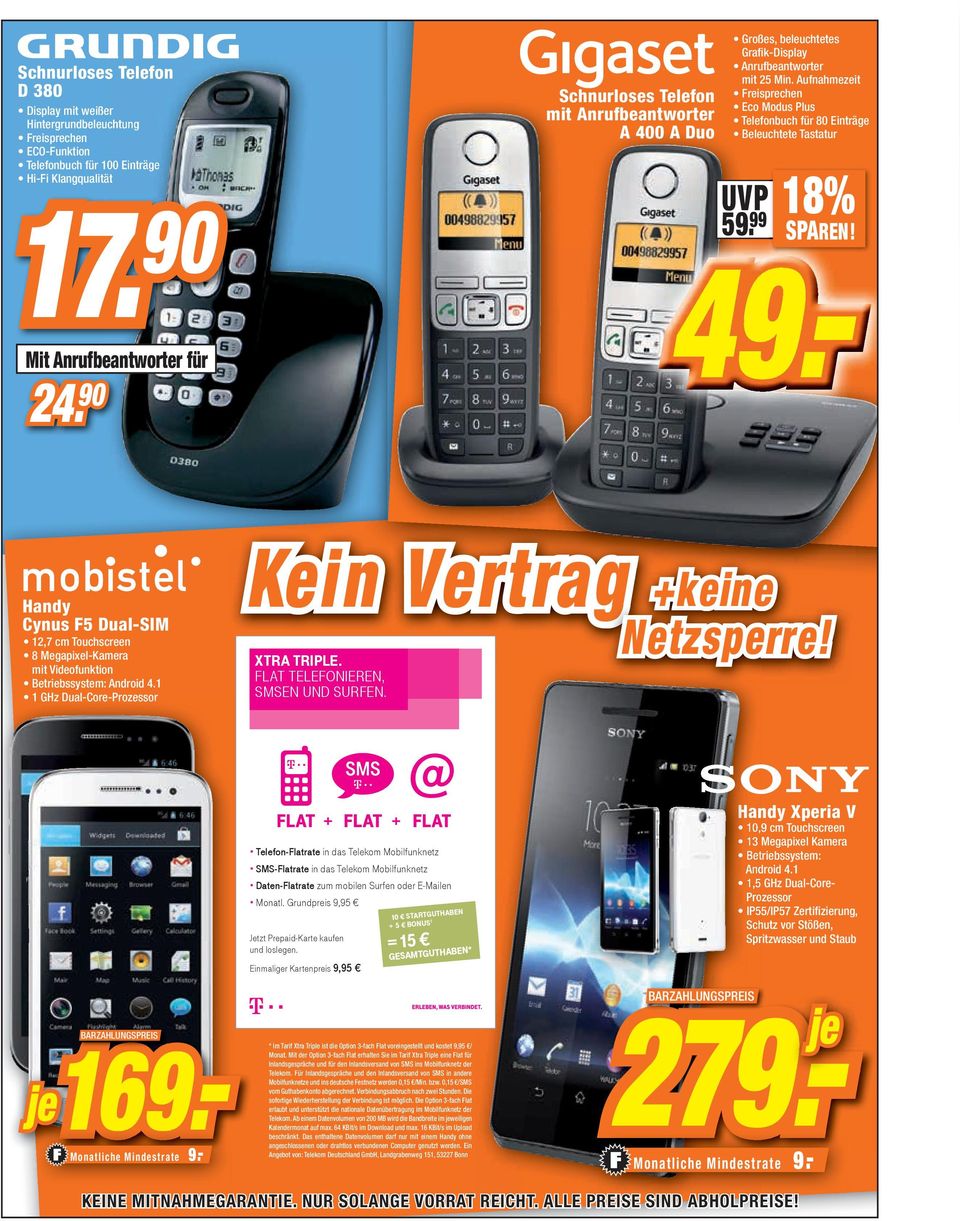 Aufnahmezeit Freisprechen Eco Modus Plus Telefonbuch für 80 Einträge Beleuchtete Tastatur UVP 18% 59. 99 SPAREN! 49.