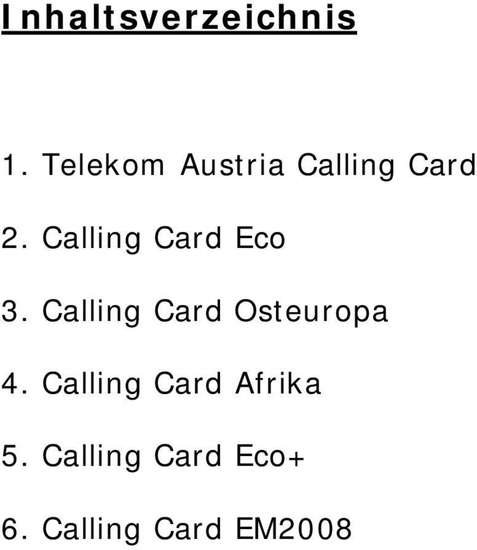 Calling Card Eco 3.