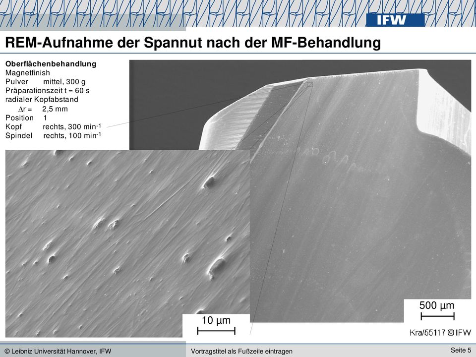 mm Position 1 Kopf recs, 3 min Spindel recs, 1 min 1 µm 5 µm IFW,