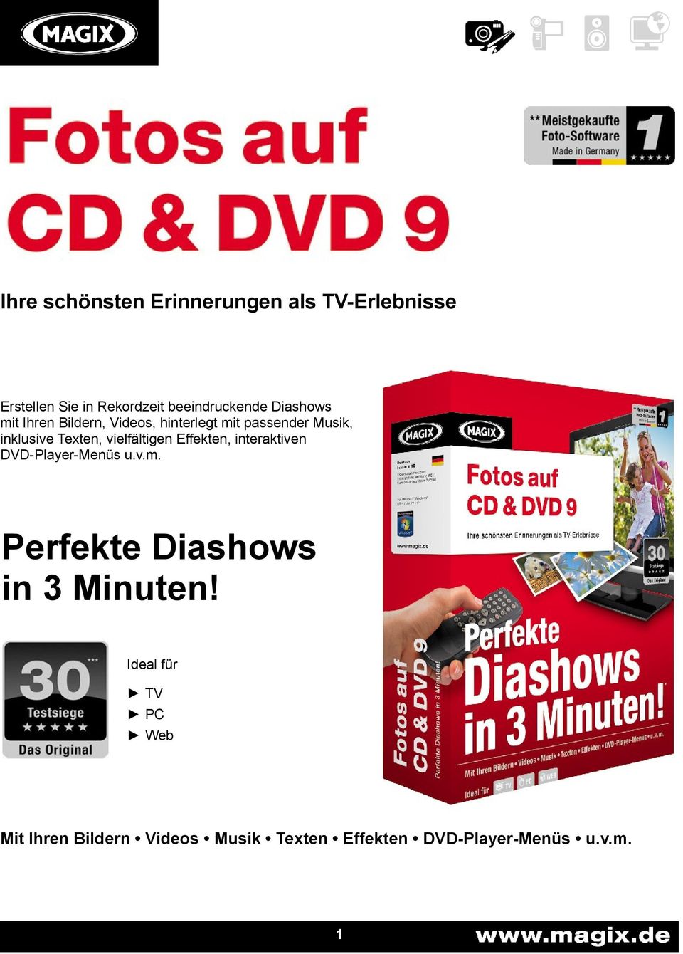 vielfältigen Effekten, interaktiven DVD-Player-Menüs u.v.m.
