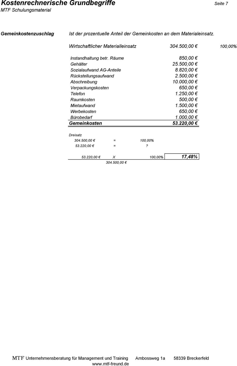 820,00 Rückstellungsaufwand 2.500,00 Abschreibung 10.000,00 Verpackungskosten 650,00 Telefon 1.250,00 Raumkosten 500,00 Mietaufwand 1.