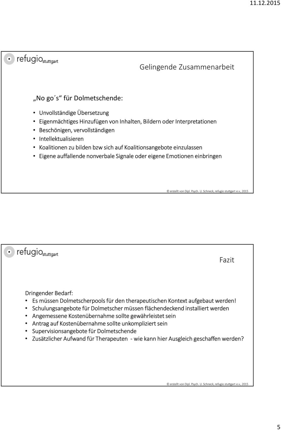 Dolmetscherpools für den therapeutischen Kontext aufgebaut werden!