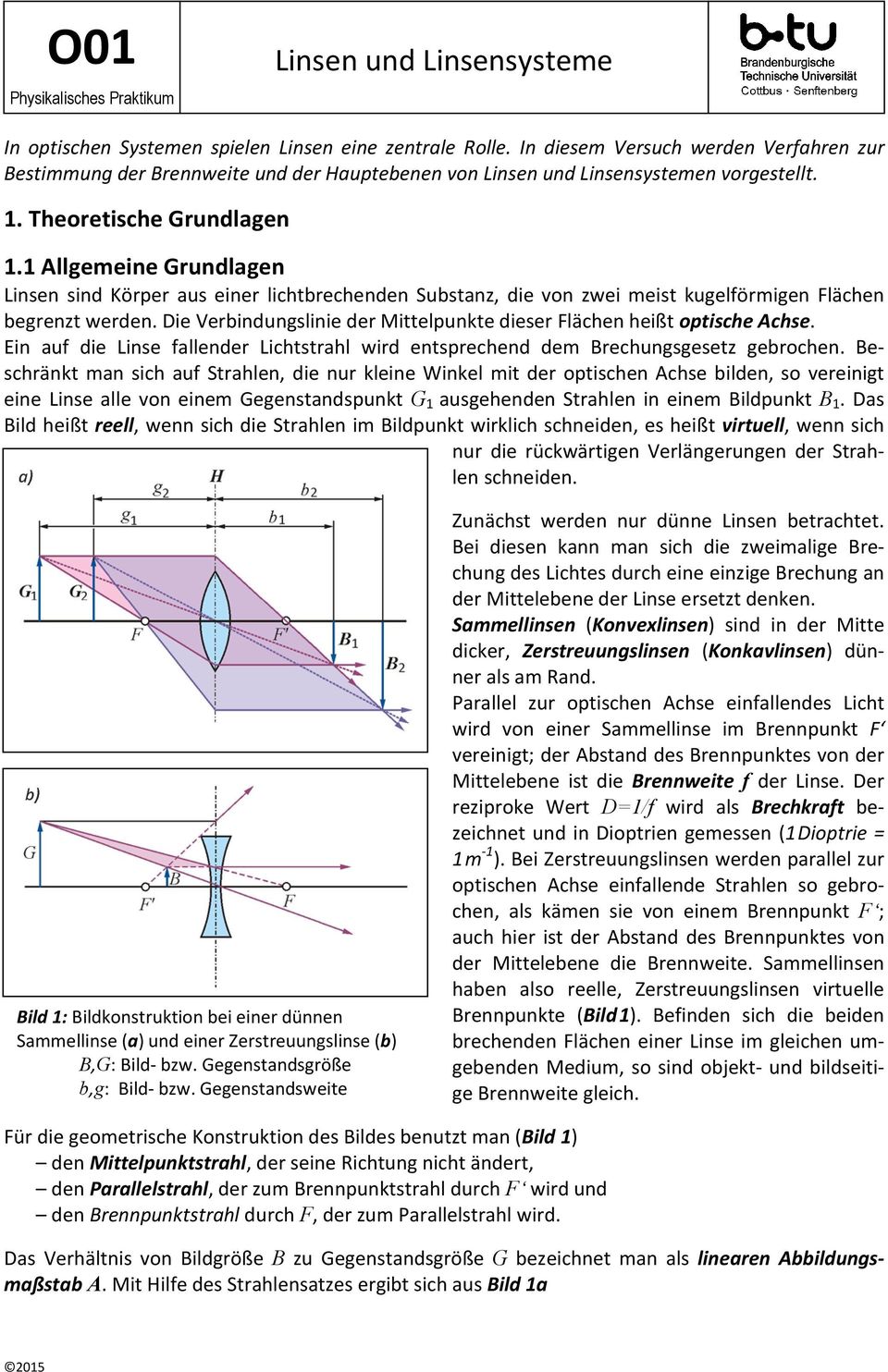 Allemeine Grundlaen Linsen sind Körper aus einer lichtbrechenden Substanz, die von zwei meist kuelörmien Flächen berenzt werden.