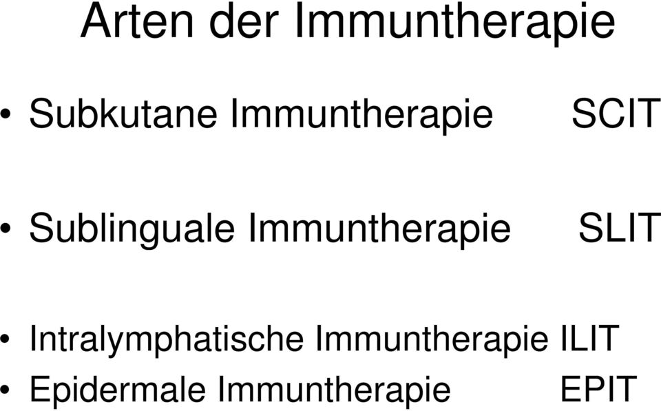 Immuntherapie SLIT Intralymphatische