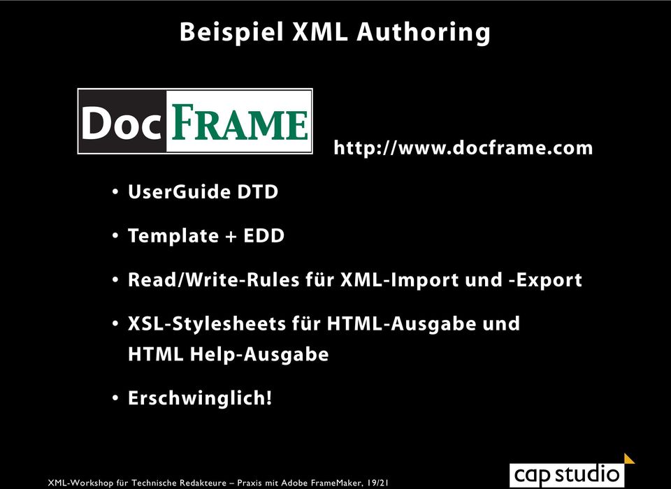 -Export XSL-Stylesheets für HTML-Ausgabe und HTML Help-Ausgabe
