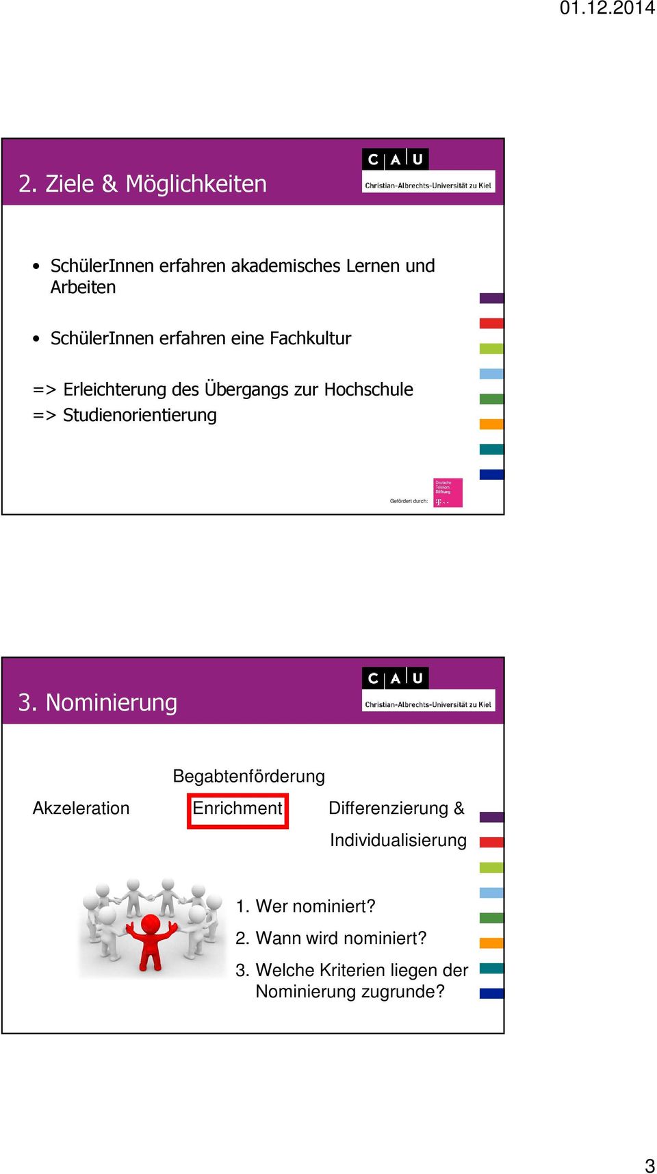 3. Nominierung Begabtenförderung Akzeleration Enrichment Differenzierung & Individualisierung