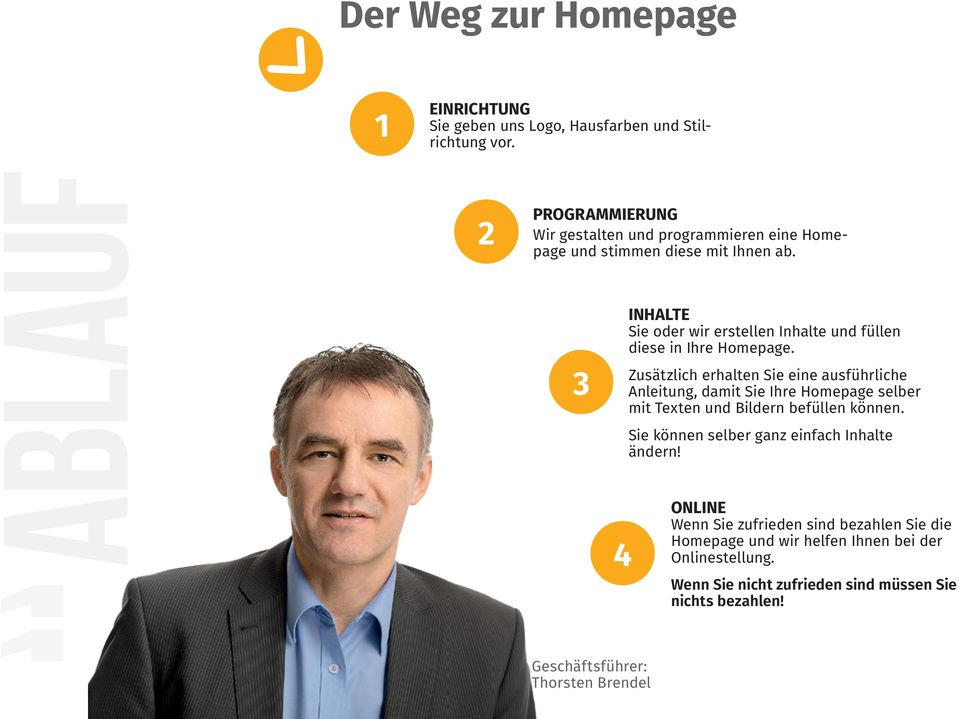 3 INHALTE Sie oder wir erstellen Inhalte und füllen diese in Ihre Homepage.