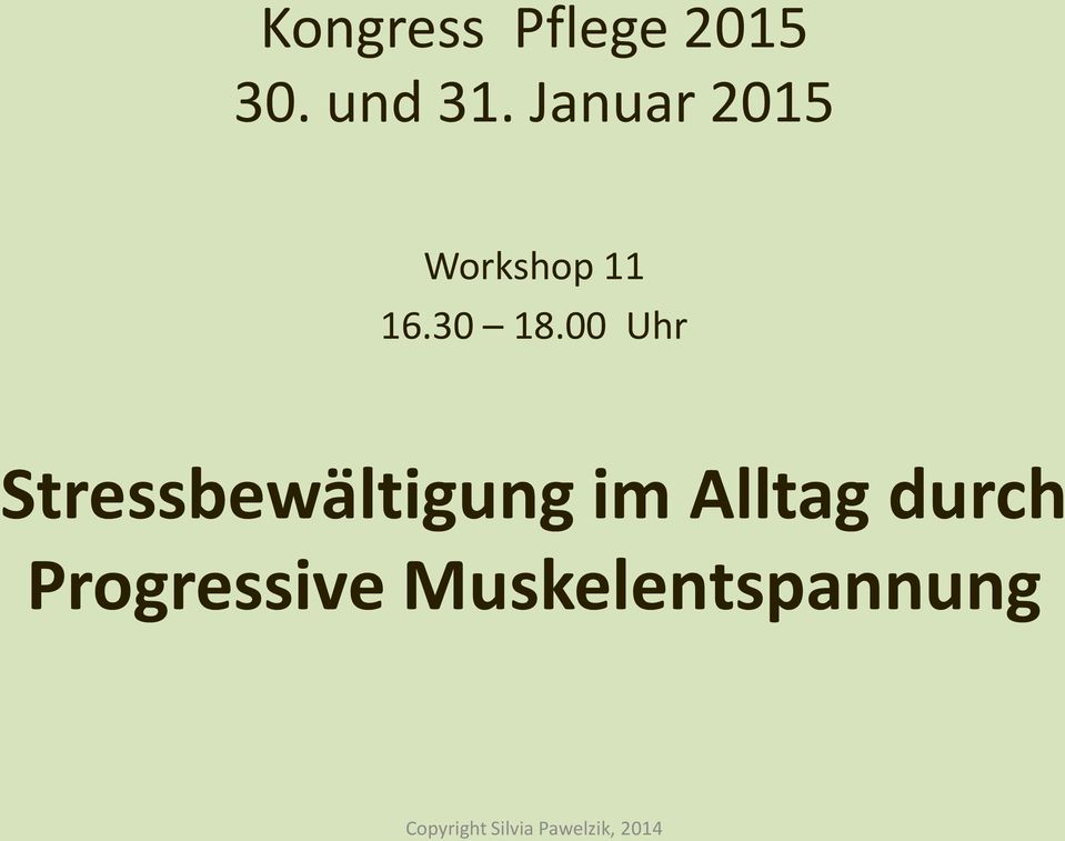 Januar 2015 Workshop 11 16.