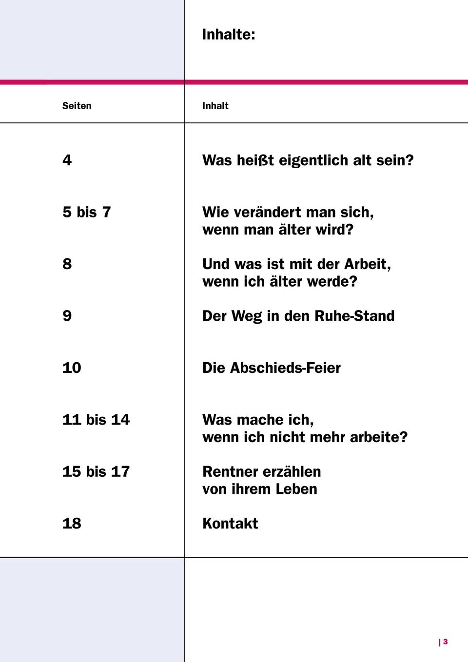 Und was ist mit der Arbeit, wenn ich älter werde?