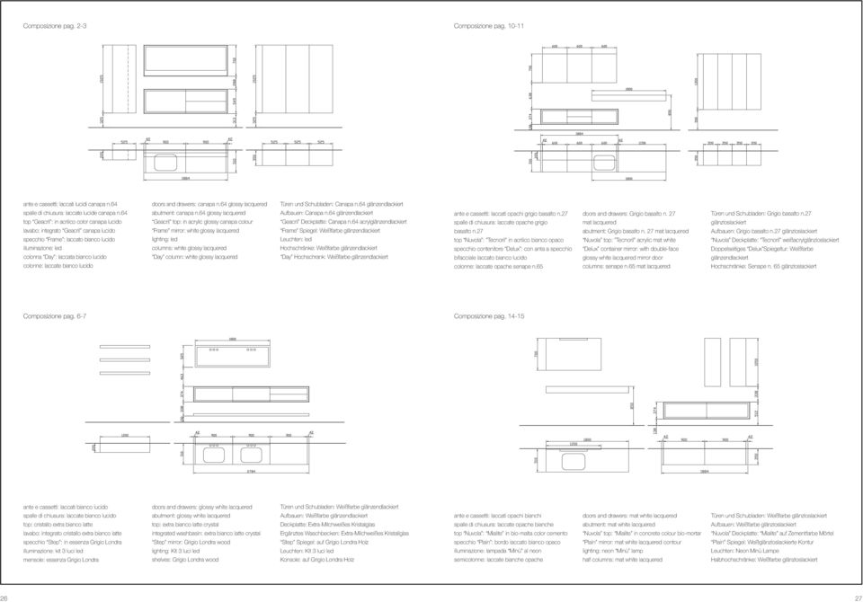 bianco lucido doors and drawers: canapa n.64 glossy lacquered abutment: canapa n.