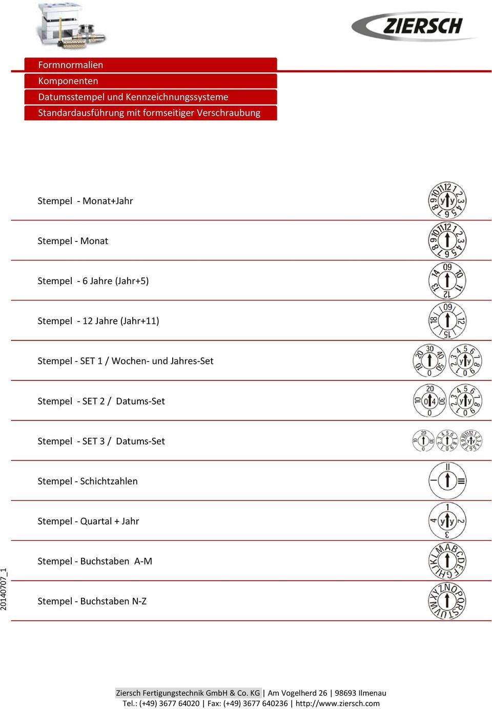 Datums-Set Stempel - SET / Datums-Set Stempel - Schichtzahlen Stempel - Quartal + Jahr 2010707_1