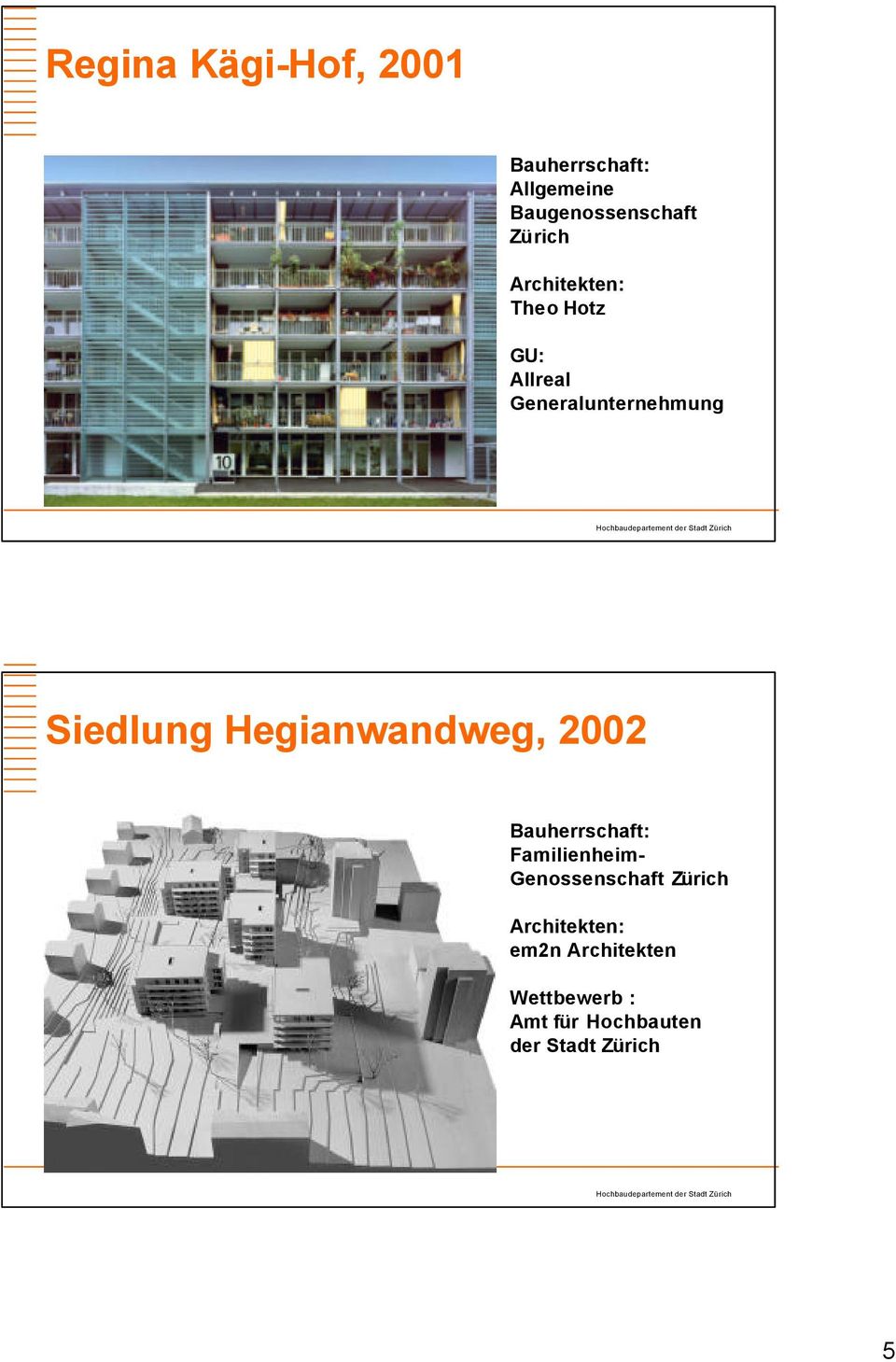 Hegianwandweg, 2002 Familienheim- Genossenschaft Zürich