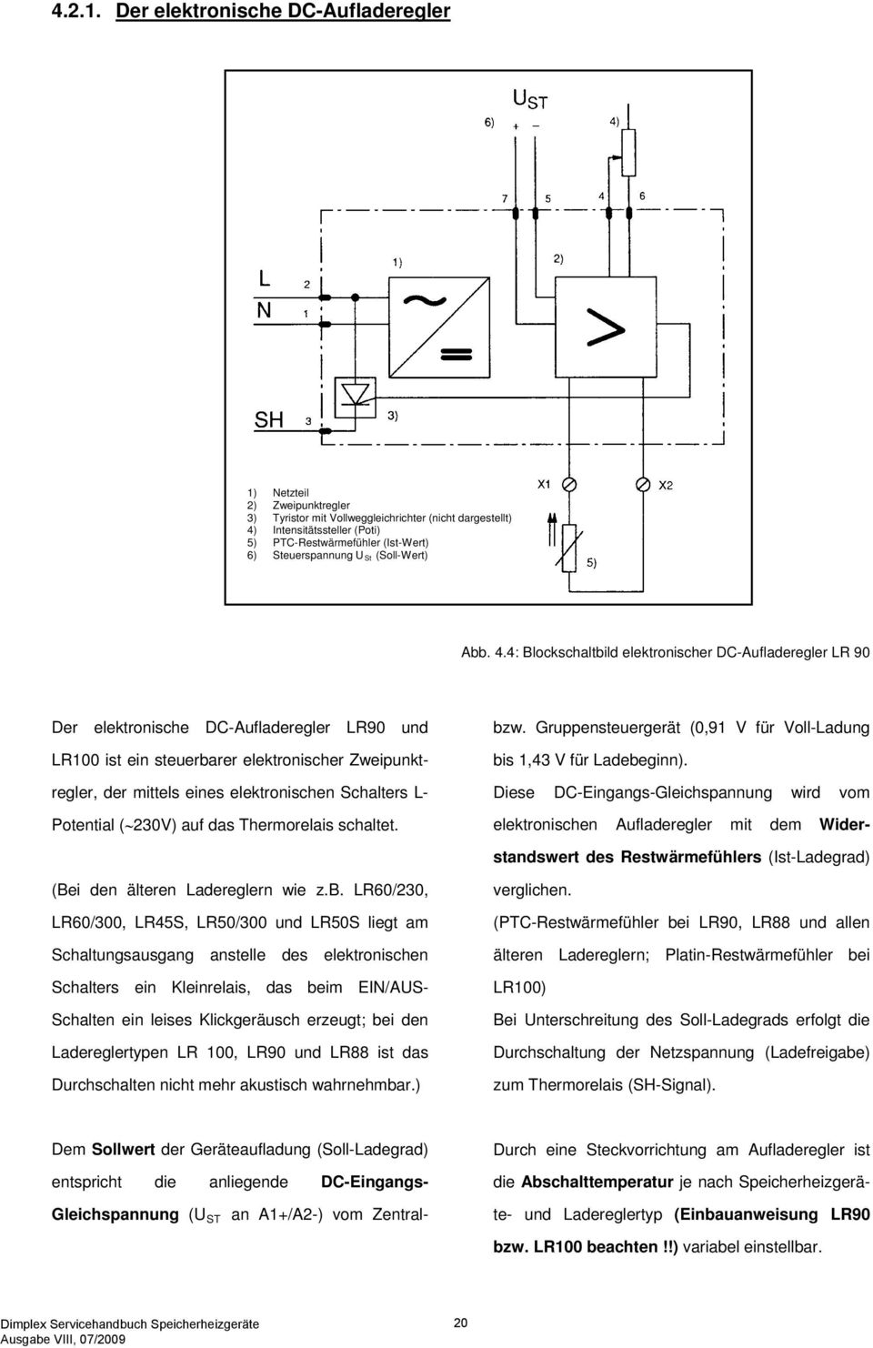 Steuerspannung U St (Soll-Wert) Abb. 4.4: Blockschaltbild elektronischer DC-Aufladeregler LR 90 Der elektronische DC-Aufladeregler LR90 und bzw.