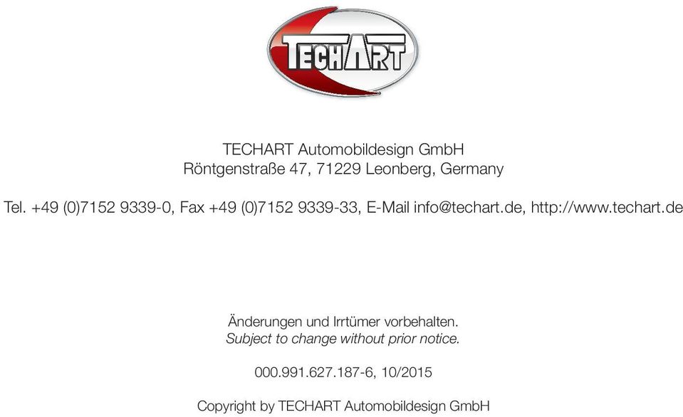 de, http://www.techart.de Änderungen und Irrtümer vorbehalten.