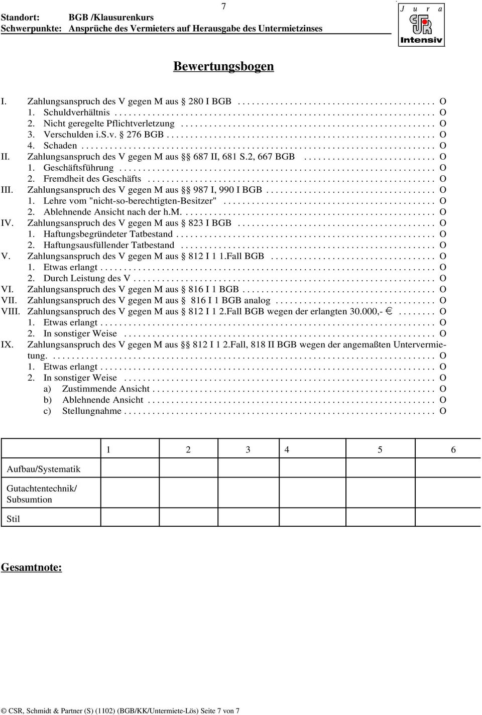 Zahlungsanspruch des V gegen M aus 687 II, 681 S.2, 667 BGB............................ O 1. Geschäftsführung................................................................... O 2.