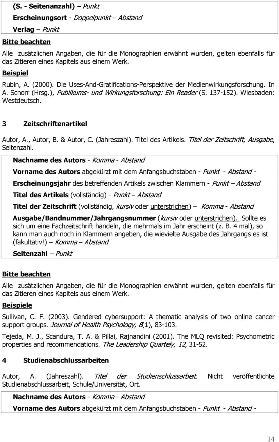 137-152). Wiesbaden: Westdeutsch. 3 Zeitschriftenartikel Autor, A., Autor, B. & Autor, C. (Jahreszahl). Titel des Artikels. Titel der Zeitschrift, Ausgabe, Seitenzahl.