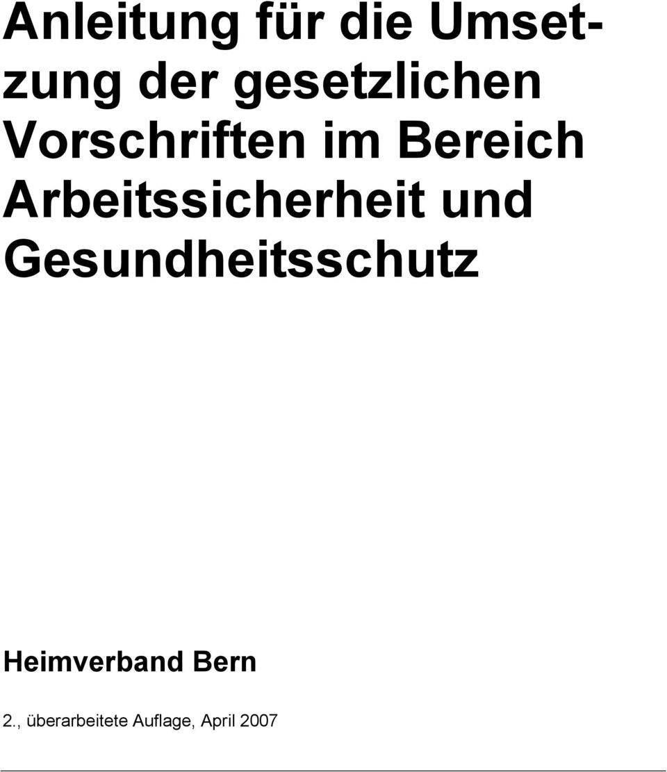 Arbeitssicherheit und