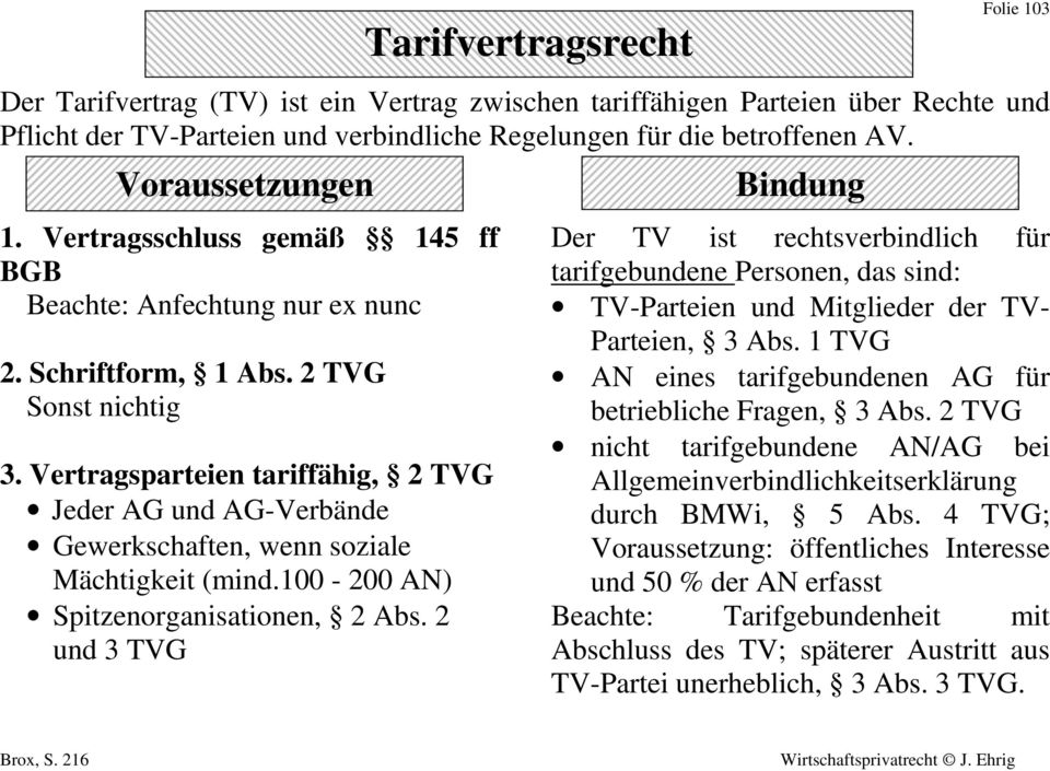 Vertragsparteien tariffähig, 2 TVG Jeder AG und AG-Verbände Gewerkschaften, wenn soziale Mächtigkeit (mind.100-200 AN) Spitzenorganisationen, 2 Abs.