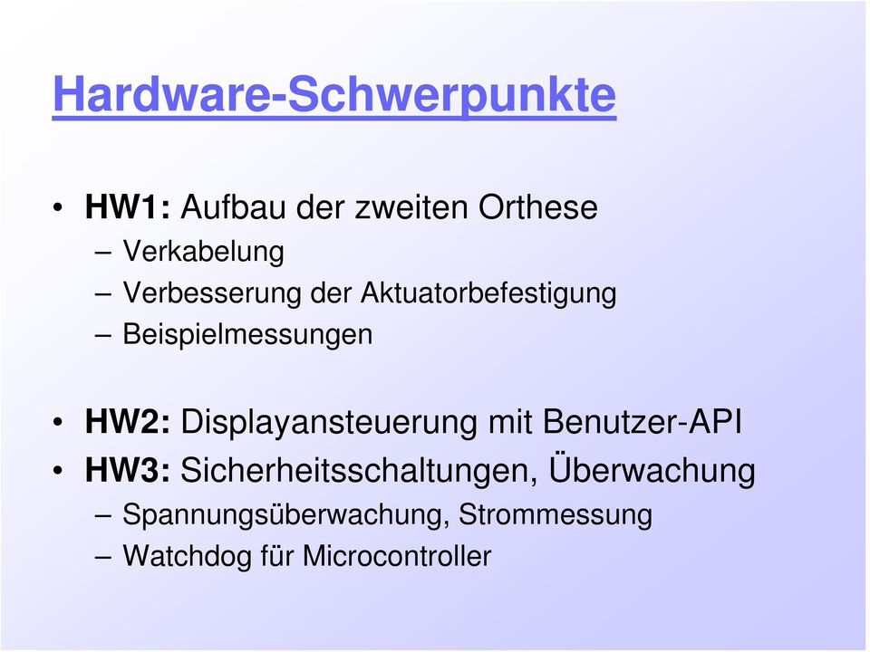 Displayansteuerung mit Benutzer-API HW3: Sicherheitsschaltungen,