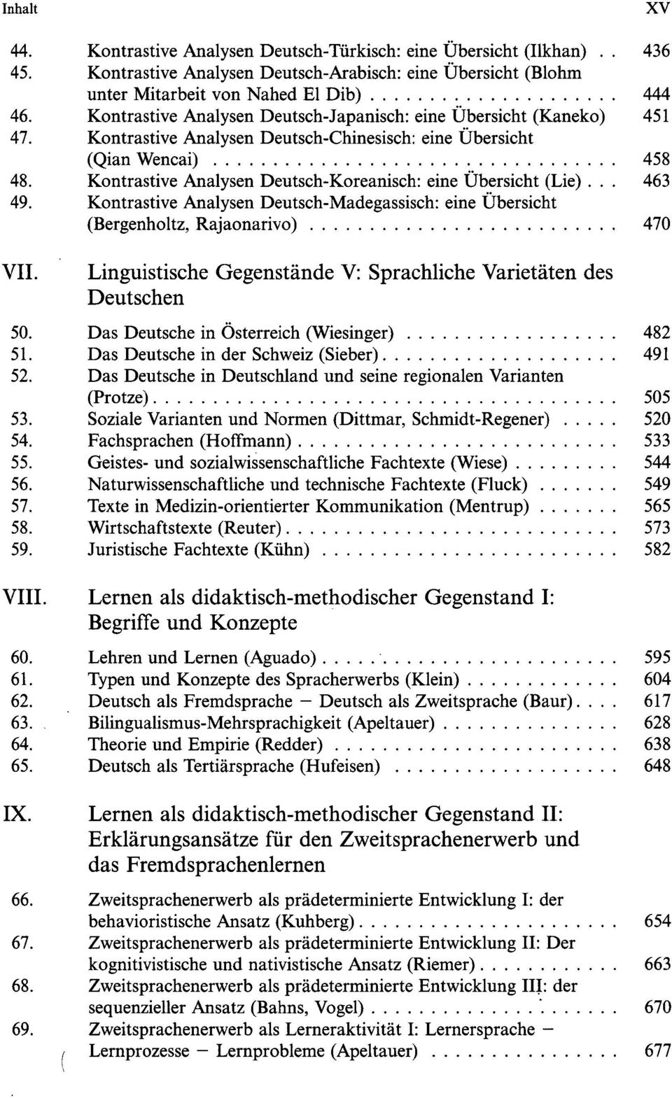 Kontrastive Analysen Deutsch-Koreanisch: eine Übersicht (Lie)... 463 49. Kontrastive Analysen Deutsch-Madegassisch: eine Übersicht (Bergenholtz, Rajaonarivo) 470 VII.