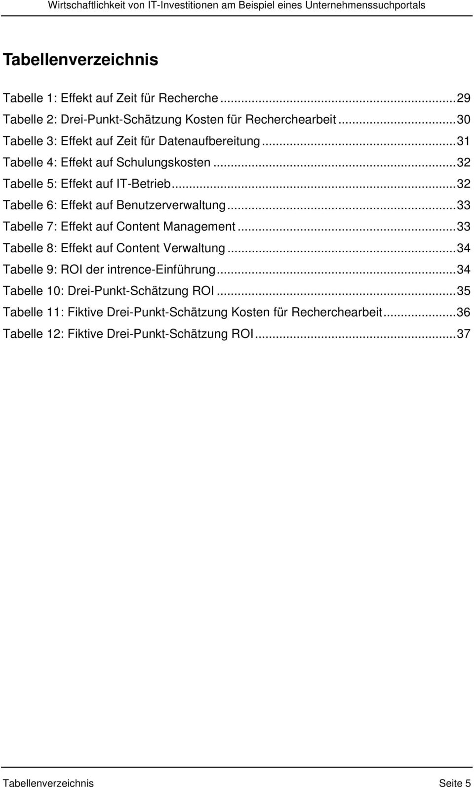 ..32 Tabelle 6: Effekt auf Benutzerverwaltung...33 Tabelle 7: Effekt auf Content Management...33 Tabelle 8: Effekt auf Content Verwaltung.