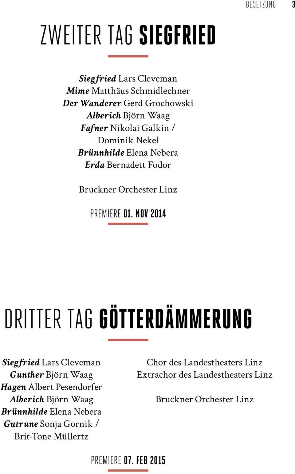 Nov 2014 Dritter Tag Götterdämmerung Siegfried Lars Cleveman Gunther Björn Waag Hagen Albert Pesendorfer Alberich Björn Waag Brünnhilde