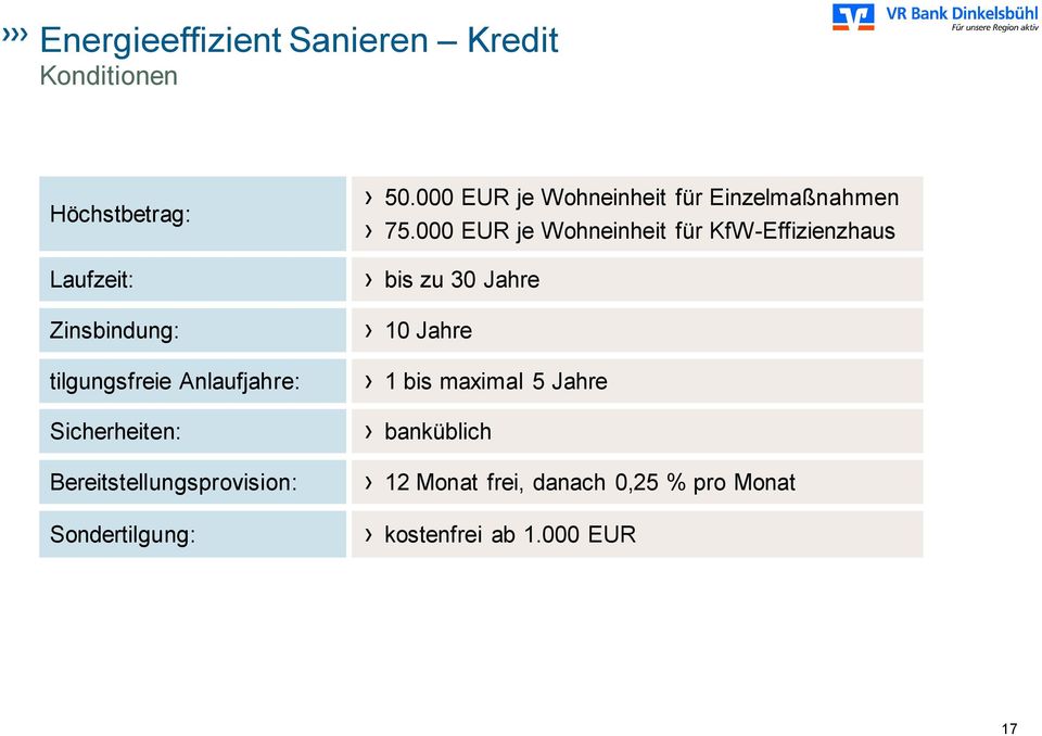 000 EUR je Wohneinheit für Einzelmaßnahmen 75.