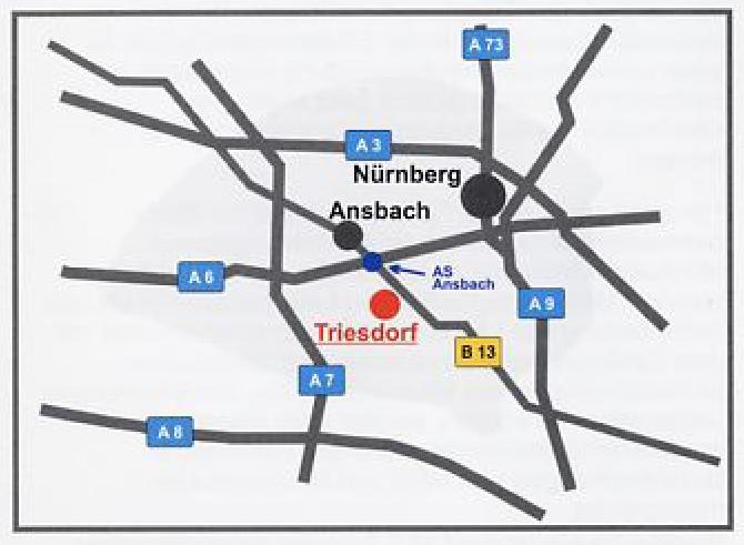 200 Meter auf der rechten Seite befindet sich die Steingruber Str. 10 Mit dem Zug: Bitte beachten Sie, dass der Bahnhof Triesdorf ca. 2,5 km von Triesdorf entfernt liegt.