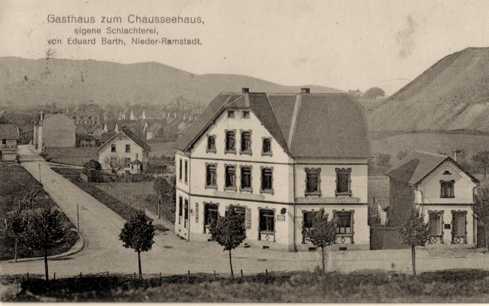 Arbeitsstätten in Nieder-Ramstadt Gaststätte Chausseehaus Eduard Barth.