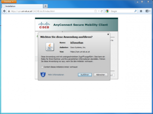 Jetzt wird der AnyConnect Client installiert, warten Sie einen Augenblick.