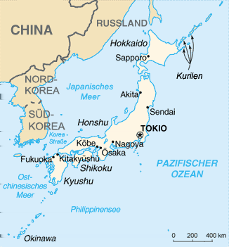 29. Asien Japaner Abb. 66: Karte Japans 29.1. In welchem Land lebten sie? In Japan. Japan ist eine felsige Inselkette im Osten Asiens. Sie besteht aus über tausend Inseln.