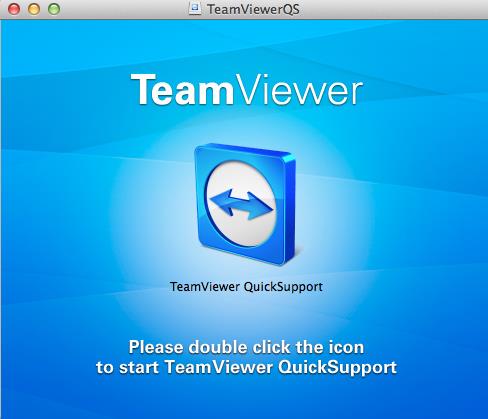 Remote Support with TeamViewer Mac OSX 3.1.4 Applikation starten Doppelklicken Sie auf dem Icon, um die Applikation zu starten. Ein Fenster mit der nebenstehenden Warnung geht auf.