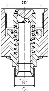 Argus Rohrleitungskupplung DN 06-16 DN 20 / 25 Argus-Rohrleitungskupplungen Typ ARK-LH / Argus coupling type ARK-LH Loshälfte (Stecker) / Male coupling BG R1 G1 G2 286.