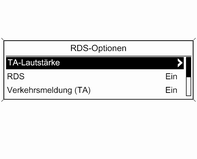 142 Infotainment System Die TP-Taste oder den MENU-Knopf drücken, um die Meldung auf dem Display zu löschen. Die Verkehrsdurchsage wird abgebrochen, der Verkehrsfunkdienst bleibt jedoch eingeschaltet.