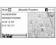 192 Infotainment System Für die Richtungsorientierung des Kartenausschnitts zwischen "Nordweisend" und "Fahrtrichtung" wählen.