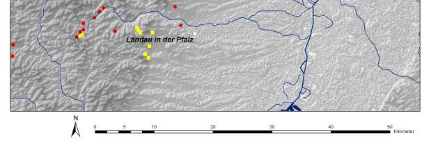 Abb. 1: Projektgebiet in der Südpfalz mit