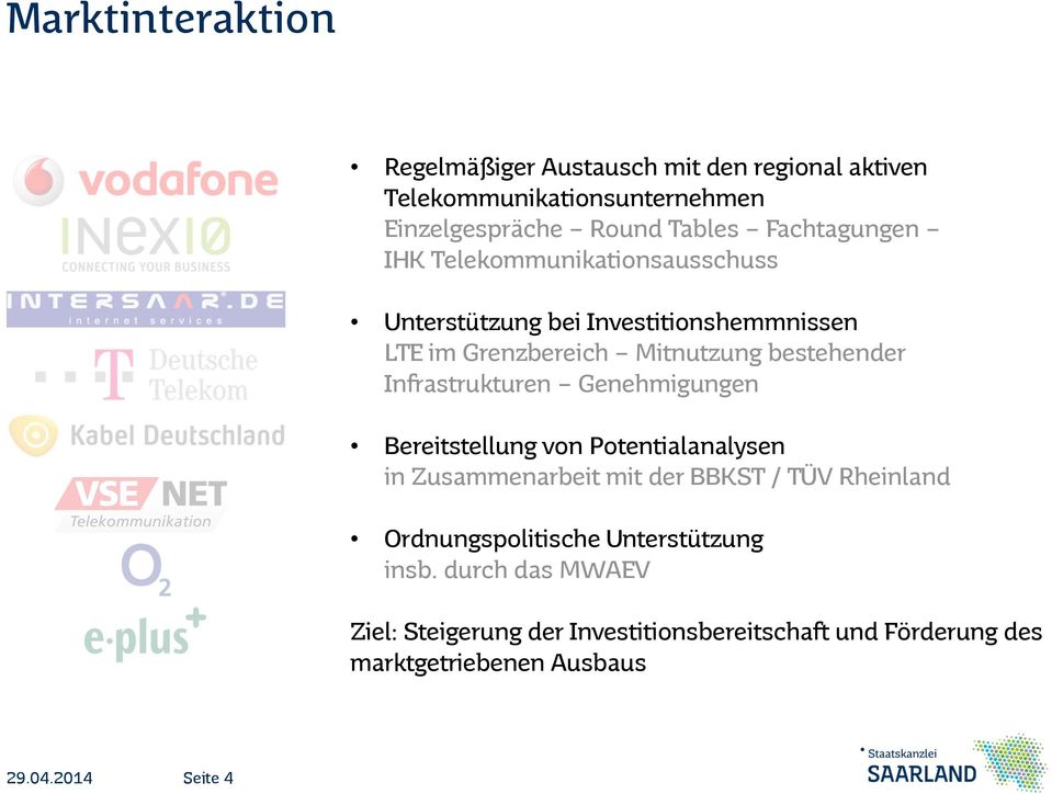 Infrastrukturen Genehmigungen Bereitstellung von Potentialanalysen in Zusammenarbeit mit der BBKST / TÜV Rheinland