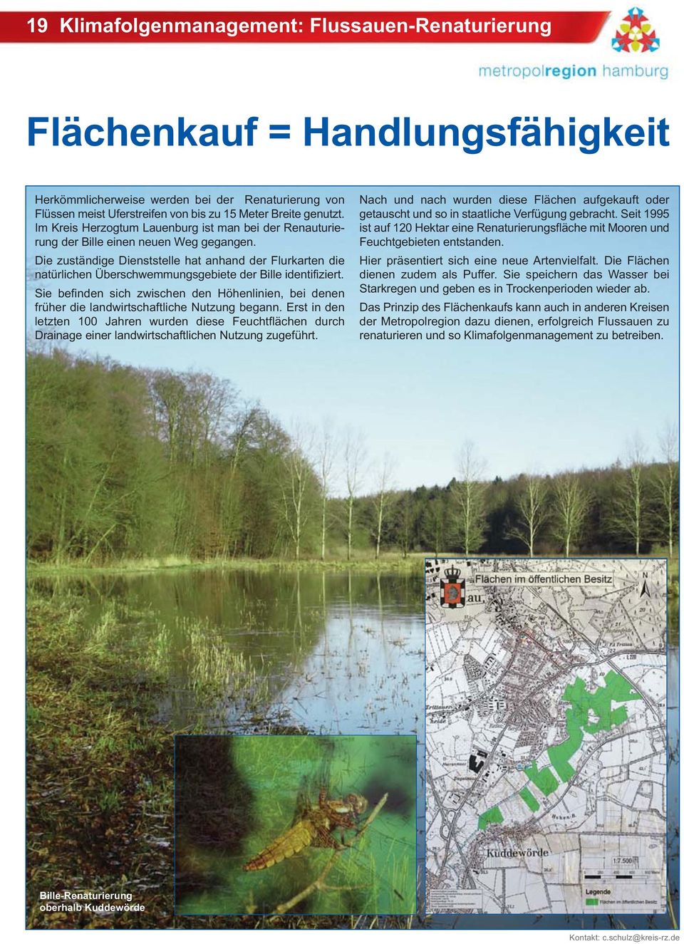 Die zuständige Dienststelle hat anhand der Flurkarten die natürlichen Überschwemmungsgebiete der Bille identifiziert.