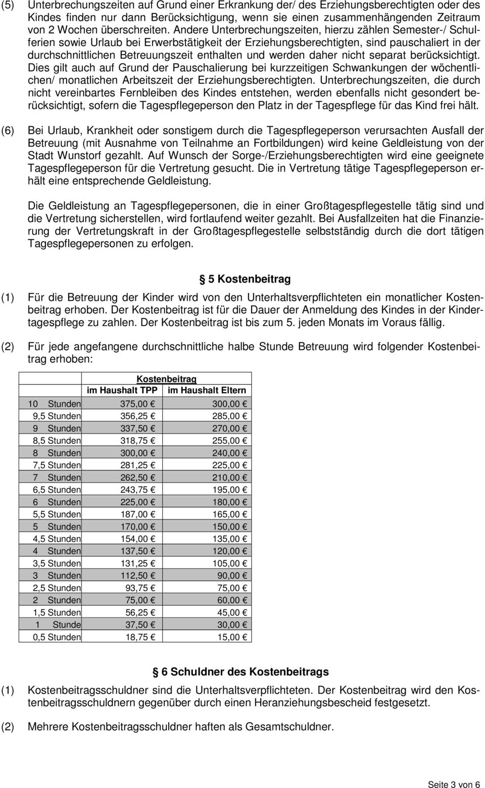 Andere Unterbrechungszeiten, hierzu zählen Semester-/ Schulferien sowie Urlaub bei Erwerbstätigkeit der Erziehungsberechtigten, sind pauschaliert in der durchschnittlichen Betreuungszeit enthalten