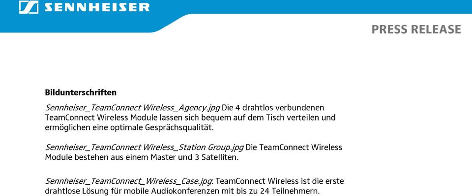 eine optimale Gesprächsqualität. Sennheiser_TeamConnect Wireless_Station Group.