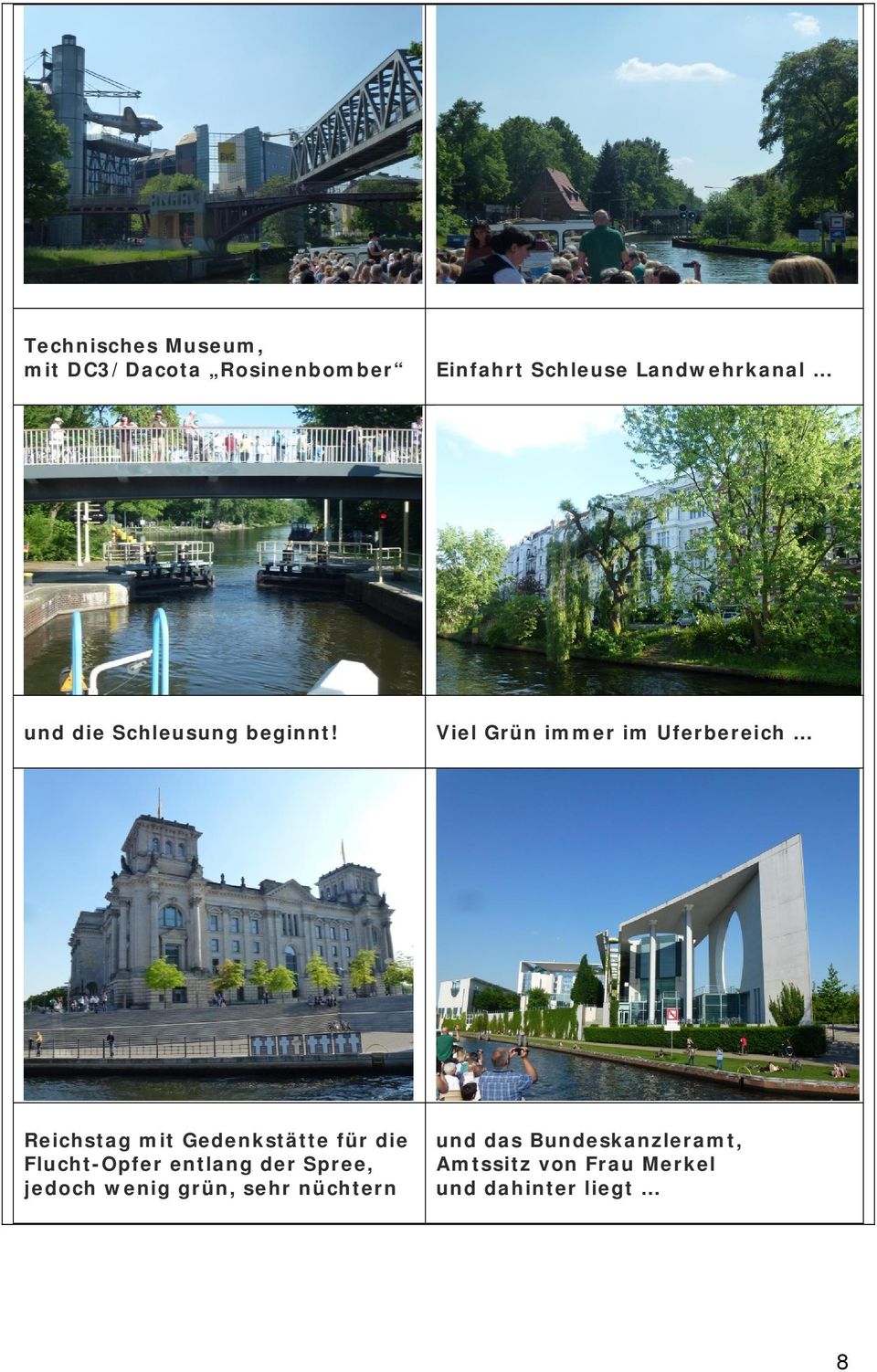 Viel Grün immer im Uferbereich Reichstag mit Gedenkstätte für die