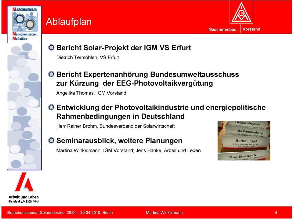 Entwicklung der Photovoltaikindustrie und energiepolitische Rahmenbedingungen in Deutschland Herr