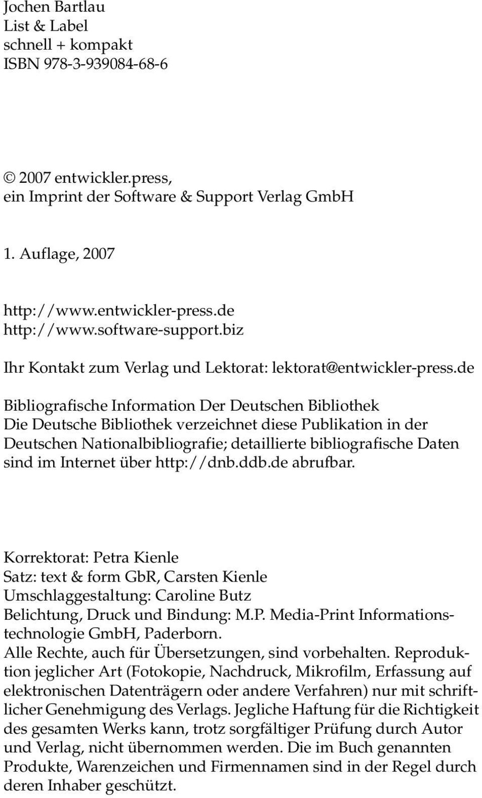 de Bibliografische Information Der Deutschen Bibliothek Die Deutsche Bibliothek verzeichnet diese Publikation in der Deutschen Nationalbibliografie; detaillierte bibliografische Daten sind im